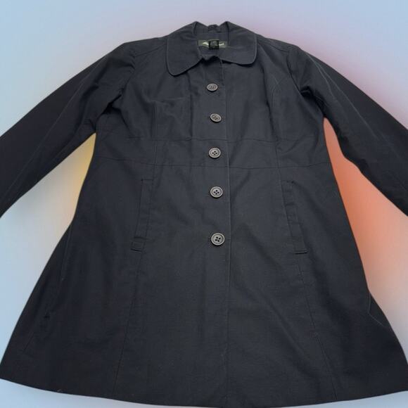 EDDIE BAUER Women’s Medium Black Rain Coat - Picture 1 of 4